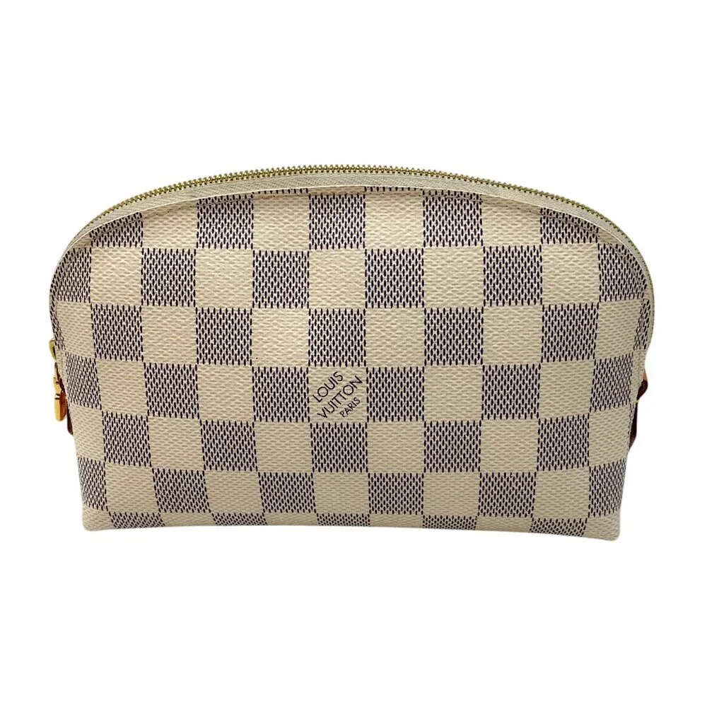 Louis Vuitton Ivory Damier Azur Canvas Cosmetic Pouch - Picture 2 of 16